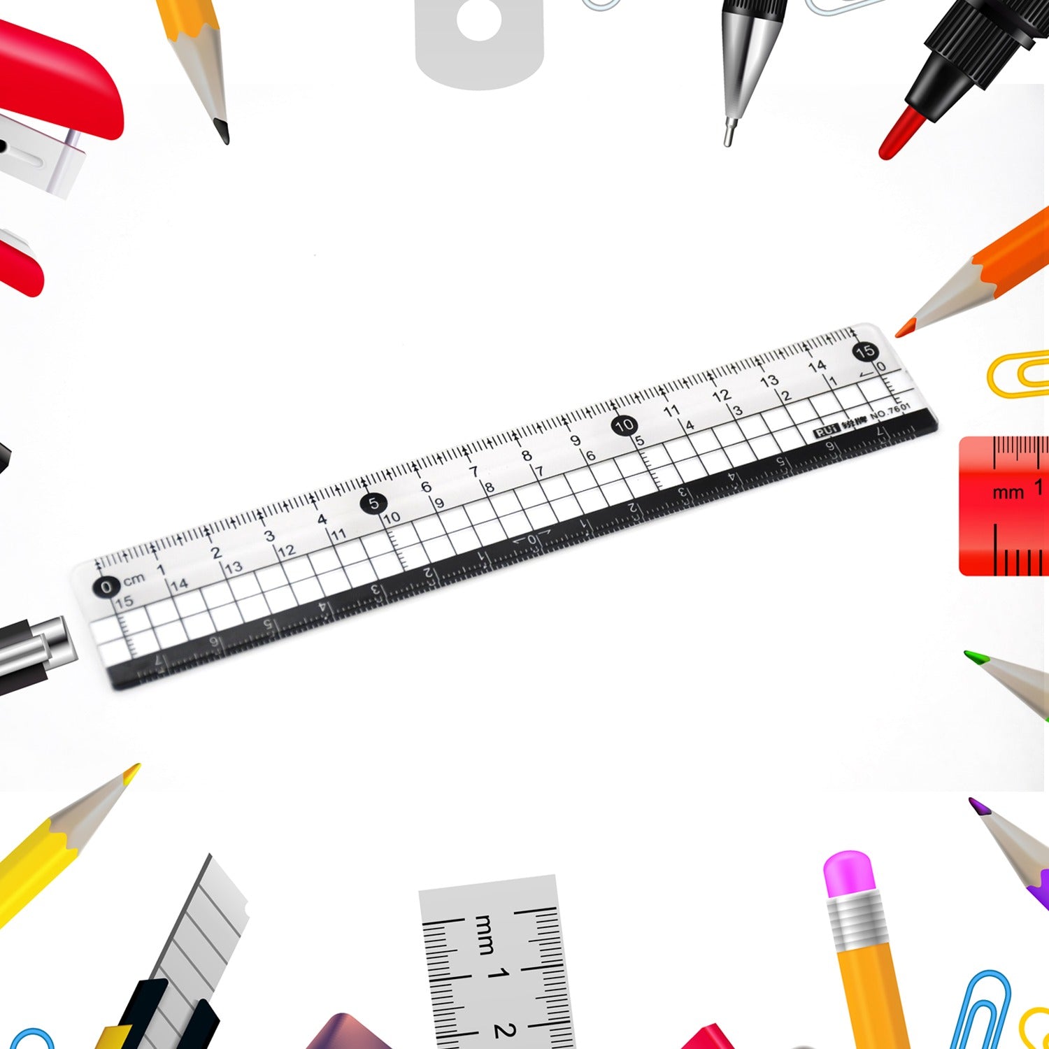 4532 School / Office Set (ruler / 2 pencils / eraser / sharpener